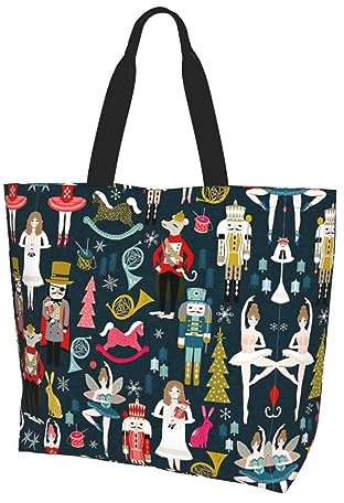 DEXNEL Within The Tides Tote Fits Up To 15.6 Inch Briefcase For Women Office Handbags Large Capacity,Shoulder Bags, Women_s Nutcracker Ballet Xmas Dance, One Size