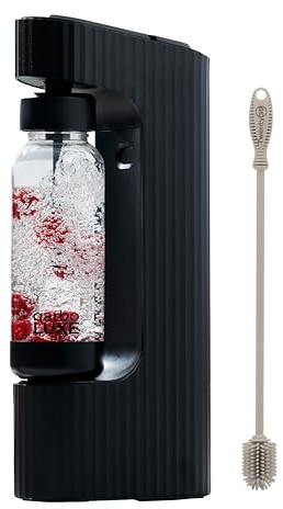 Twenty39 qarbo LUXE Premium - Macchina per acqua frizzante, in metallo - Gasatore per bevande gassate per la casa, distributore di bevande gassate e seltz, produttore di acqua frizzante (nero Vesuvio)