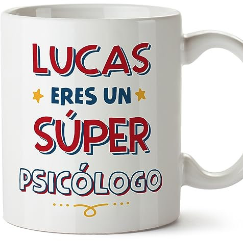 MUGFFINS Tazas Personalizadas para PSICÓLOGO hombre - En Español - Eres Súper - 11 oz / 330 ml - Regalo Personalizable original y divertido