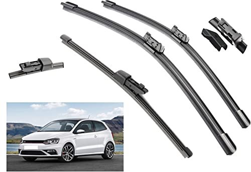 Pinselzubehör Für VW Polo 6R Schrägheck 2009-2017 Scheibenwischer 24 + 16 + 11 vorne Hinten Wischerblätter Bürstenschneider Zubehör