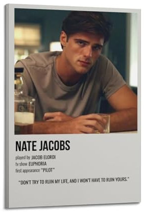 TeDe Jacob Elordi-Nate Jacobs – 2 Kunst, Wohnzimmer, Schlafzimmer, Poster, Gemälde, dekoratives Gemälde, Druck, Leinwand, Wand, 50 x 75 cm, Rahmenstil