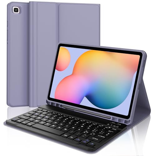 WINCHKING Tastiera per Samsung Galaxy Tab S6 Lite 2022/2020 10.4'', Layout Italiano, Custodia con tastiera Bluetooth magnetica rimovibile per sumsung S6 Lite(SM-P610/P615/P613/P619), Viola lavanda