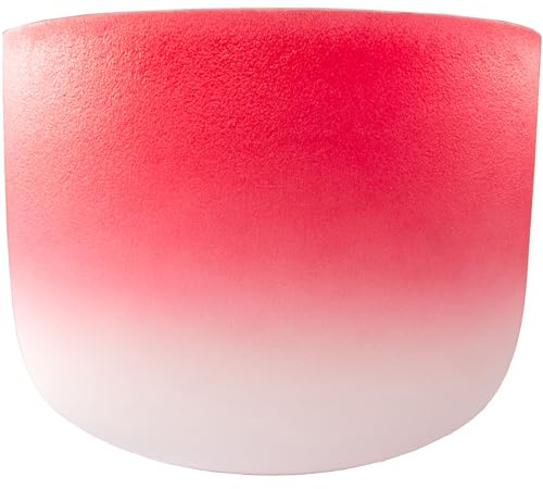 Fame Kristall Singing Bowl, 14 Zoll, Rot, C4 440 Hz, Reines Quarz, Langer Sustain, Harmonischer Ton