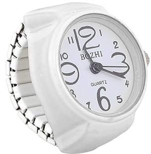 Holibanna 1Stk Retro-Fingeruhr betrachten Kinderuhr Armbanduhr digital lila Uhr Ringe Digitaluhr modischer Uhrenring Mini-Uhrenring Mode Ringuhr Kinder Uhr Anschauen Männer und Frauen Weiß