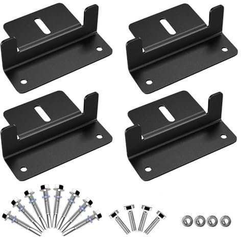 Lot de 4 supports de montage pour panneau solaire en aluminium avec écrous et vis pour camping-car, bateau, mur, yacht et autres installations hors ceinture