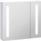 kleankin Armoire de Toilette avec Miroir Lumineux LED Meuble Salle de Bain 2 Portes avec 3 Niveaux 70 x 15 x 65 cm Blanc