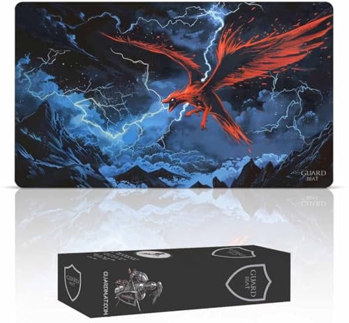GuardMat - Bolt The Bird (genähte Kanten) - Matte für Magic The Gathering - Playmat kompatibel mit MTG, Pokemon, Herr der Ringe, TCG, Brettspiele