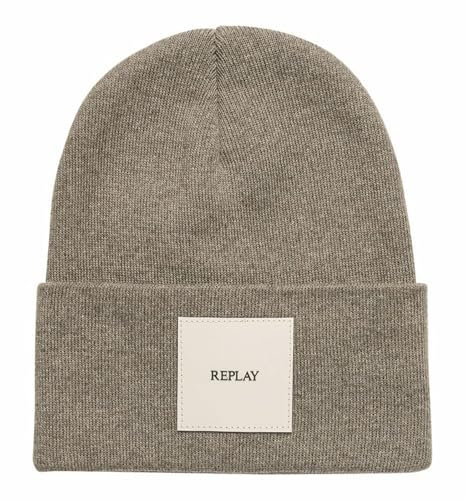 Replay Unisex AX4167 Beanie-Mütze, 0844 Dusty Olive, One Size