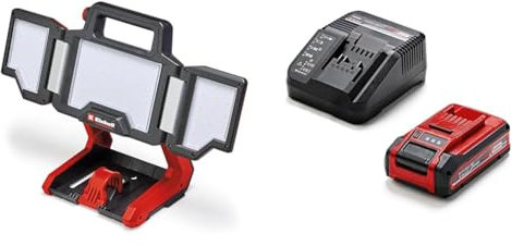 Einhell Akku-Lampe TP-CL 18/3000 Li Power X-Change (18 V, 3000 lm, schwenkbarer Leuchtkopf, klappbare Leuchtpaneele, 60 LEDs, Helligkeitsregulierung, inkl. 3,0 Ah Plus Akku und Ladegerät)