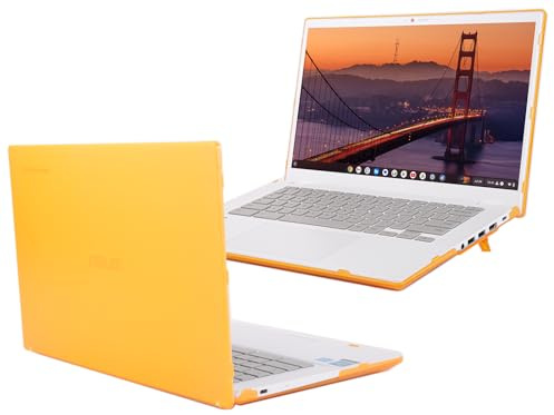 mCover Case ONLY Compatible with 2023~2024 14-inch ASUS Chromebook Plus Enterprise CX34 (CX3402) Series Laptop Computers (NOT Fitting Any Other ASUS Models) - Orange