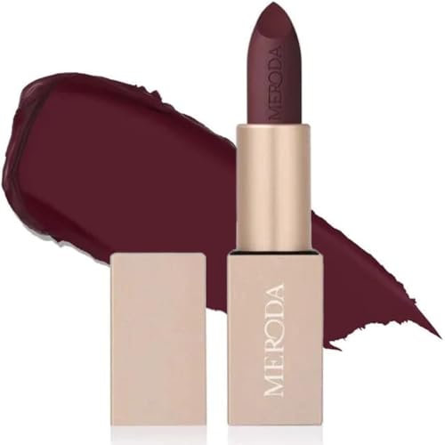 MERODA® Velvet Dream Lipstick [MATTE FINISH] - Langanhaltender Lippenstift Matt - Lip Finish verschiedene Nudetöne - Vegan (Grape Galore, 4g)