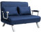 HOMCOM Schlafsofa Schlafcouch mit Verstellbarer Rückenlehne, Wurfkissen, Sofa mit Schlaffunktion, Samtoptik, Armlehne, Gästebett, Klappsessel für Wohnzimmer, Schlafzimmer, Blau