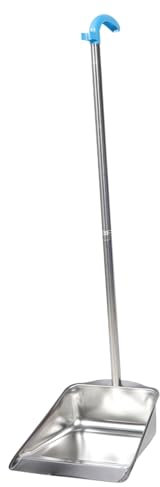 FRCOLOR Stainless Steel Dust Pan Comfortable Handle Household Cleaning Tool for Efficient Garbage Collection and Easy Storage Office Home Settings