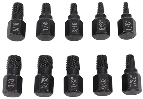 Set di Estrattori per Viti da 10 Pezzi, Set di Estrattori Per Bulloni a Testa Esagonale, Set di Estrattori per Viti Spelate Multi-Spline, Kit di Rimozione Bulloni Rotti per Rimuovere le Usurate