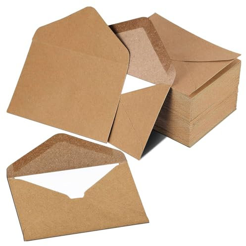 Enveloppes En Papier Kraft,(DIN C6-162 x 114 mm),pour lettres, carte de vœux, carton d’invitation, carte d’anniversaire-Burn,100 pièces