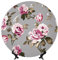 Feehsp Tulipano rosa vintage shabby chic, piatto decorativo in bone china con espositore,7 pollici