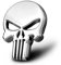 Punisher Teschio 3D metallo argento adesivo emblema auto moto tuning