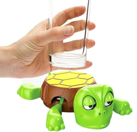 Turtle Coaster with Funny Expression When you Put a Glass on, 3D Printed Turtle Coaster Open Eyed Turtle Cup Mat Animal Coffee Mug Holder Gift for Turtles Lover (Green)