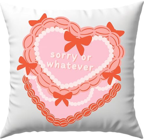 Printparade Sorry Or Whatever Kuchen Herz Torte Ironie Sarkasmus Coquette Girly Ironisch Gleichgültig Aesthetic Deko Kissen Geschenk