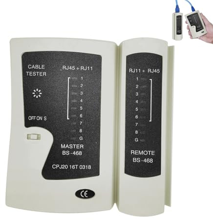 Network Cable Tester, RJ45 Ethernet Cable Tester, Internet Testers Network Cables Test Tool, Ethernet Testers for LAN Cat7, Cat8, CAT6, CAT5, RJ11, RJ12, UTP