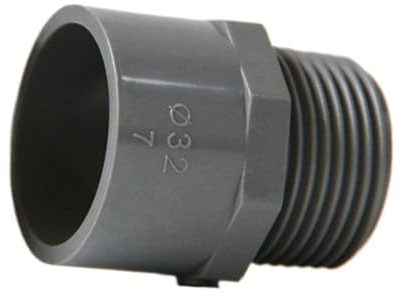 20mm 25mm 32mm 40mm 50mm ID X 1/2 3/4 1 1-1/4 1-1/2 filetage mâle gris PVC Tube Joint raccord de tuyau connecteur d'eau(25mm-BSP3I4)