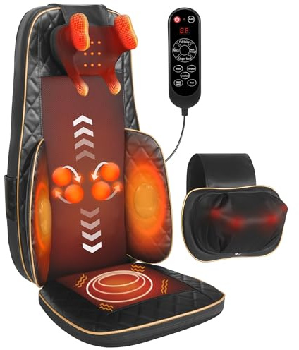 MAIBOLE Shiatsu Neck and Back Massager Chair Pad with Heat, Massage Cushion