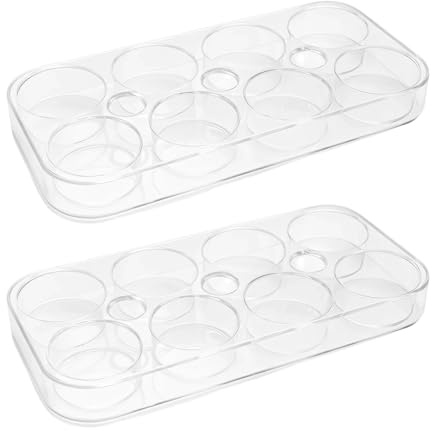 Egg Holder, 2 Pack Egg Holder Fridge, Eggs Holders Storage for Kitchen, Eggs Storage Fridge, for Refrigerator or Countertop Use, 17.5 x 8.5 x 2.2 cm