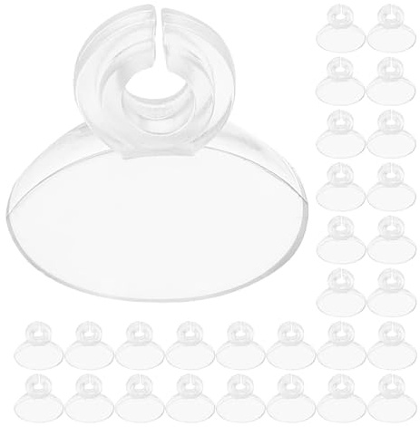 ERINGOGO 40 Transparente Saugnapfclips für Aquarien – 6mm Kunststoff Schlauchhalter Zur Sicheren Befestigung Von Luftschläuchen und Kabeln Im Aquarium