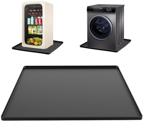 Washing Machine Drip Tray,60×60CM Fridge Silicone Mat,Multifunction Silicone Floor Mat Refrigerator Mats Carpet Protector Mat,Non-Slip Spill-Proof Fridge Tray for Dryer Mini Fridge Wine Cabinet