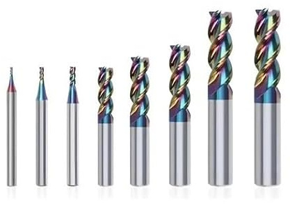 11 stücke 1,0-12,0mm Wolfram Stahl Fräser HRC55 3-Flöte DLC Beschichtung for Aluminium CNC Bearbeitung schaftfräser Werkzeuge