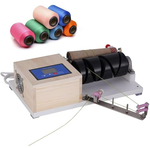 Automatic Yarn Winder with Adjustable Speed and Time, Electric Cone Wool Winding Machine for Knitting Thread Dehairing and Silk Wrapping