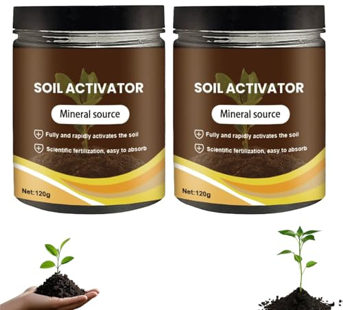 2 Pack Soil Activator for Plants, 240g Soil Pro Activator, Organic Soil Activator And Plant Fertilizer For Grass Raised Garden Beds,SoilActivated Treasure Soil For Root Growth Prevent Compaction