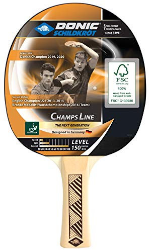 Donic-Schildkröt Tischtennisschläger Champs Line 150, FSC-Holz Noppen innen, Jade - ITTF Belag, 705116