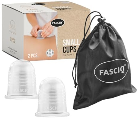 FASCIQ Silikon-Massagecups Set - 2 Cups klein | Gegen Anti-Cellulite und Anti-Aging Schröpftherapie, massage | High-End Silikone