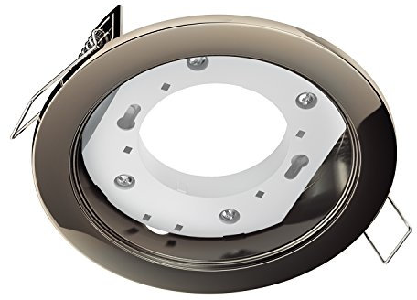 ledscom.de Deckeneinbauleuchte ZOBE, chrom-schwarz glänzend, rund, 107mm Ø, 1x GX53 max. 25W