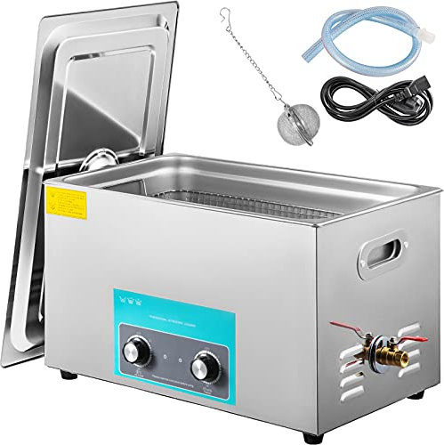 GloWiss 30L Knob Control Ultrasonic Cleaner 40KHZ 600W Edelstahl Ultraschallreinigungsgerät Ultraschallreiniger Ultraschall Gerät mit Heizung Timer for Glasses Jewellery