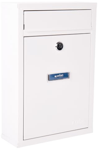 Cofan Briefkasten | für den Außenbereich | Farben Weiß, Schwarz und Grün | Maße 320 x 215 x 85 mm