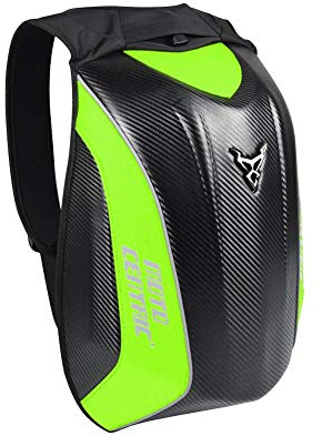 Eillybird woyufen Kohlefaser Motorrad Rucksack wasserdicht Hartschale Unisex Reitsack Hochleistungslokomotive Rucksack Turtle Bag Rot Grün Blau Schwarz