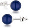 Schöner-SD Ohrringe Ohrstecker 925 Silber mit Perle rund Kugel 8mm lapislazuli-blau