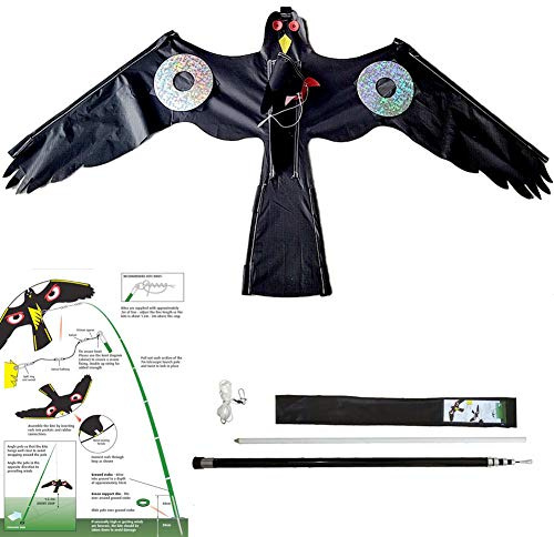Birds Scarer Hawk Flying Kite Simulated Hawk Flash Reflective Device Professional Pigeon Scarer for Outdoor Home Garden Farm