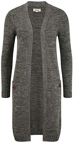 OXMO OXPhiletta Damen Strickjacke Grobstrick, S, Dark Grey (792890)
