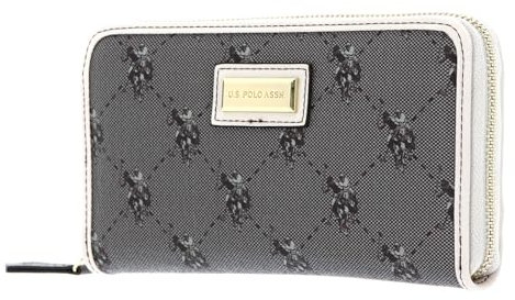 U.S. POLO ASSN. Hampton Zip Wallet Brown/Cream