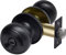 CML Hardware Privacy Door Knob, Matte Black Keyless Door Lock in Solid Stainless Steel for Bedroom or Bathroom, Standard Round Ball Handle