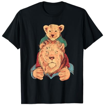 Papa Löwe Mit Baby Vater Sohn Partnerlook Set Löwenkopf T-Shirt