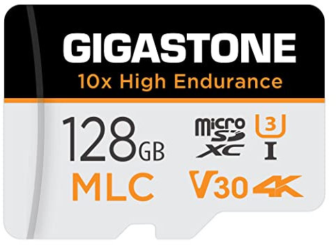 [10x High Endurance] GIGASTONE MLC 128GB Industrial MicroSDXC Karte mit Adapter,100/80 MB/s 4K Videoaufnahme für Security Cam,Dash Cam,U3 V30 C10 [5-Jahre kostenlose Datenwiederherstellung]