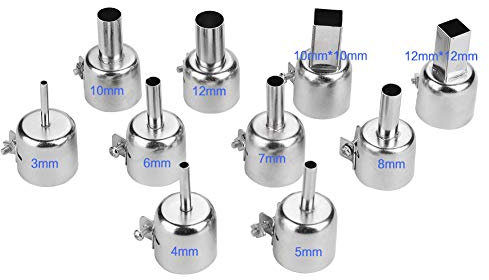 Ersatzteile Heißluftlötdüse Heißluftdüse Metallische Heizpistolen-Düse Hitzebeständig Hochfest 22 mm ID für 850 Heißluft-Lötstation