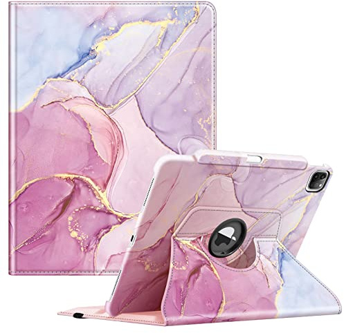 FINTIE Rotating Custodia per iPad PRO 12.9 (6ª Generazione 2022), 360 Gradi di Girevole Cover Case [Built-in Pencil Holder] con Auto Sonno/Sveglia per iPad PRO 12.9 2021/2020/2018, Glittering