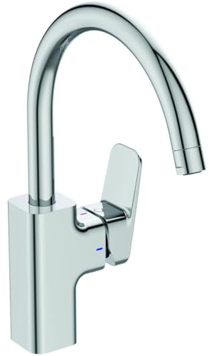 Ideal Standard BD334AA Miscelatore da Cucina, Cromo, Bocca Alta - h 209mm