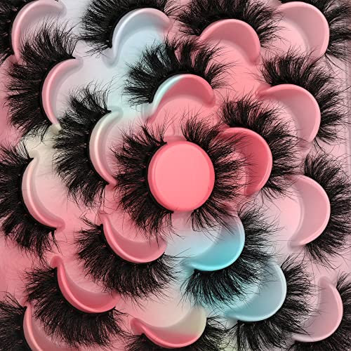 wiwoseo Lot de 10 paires de faux cils longs effet 3D Dramatiques 20 mm