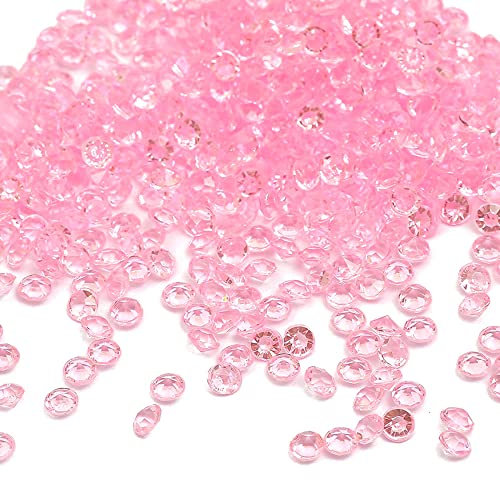 4000 Stück Acryl Deko Diamantkristalle 4mm Glitzer Streudeko Tischschmuck Funkelnd Dekosteine Kristalle Konfetti Diamanten zum DIY Verzieren Tischdeko Hochzeit Taufe Verlobung Valentinstag,Rosa